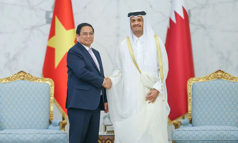 Thủ tướng Phạm Minh Chính gặp gỡ Thủ tướng Nhà nước Qatar Sheikh Mohammed bin Abdulrahman bin Jasim Al-Thani.