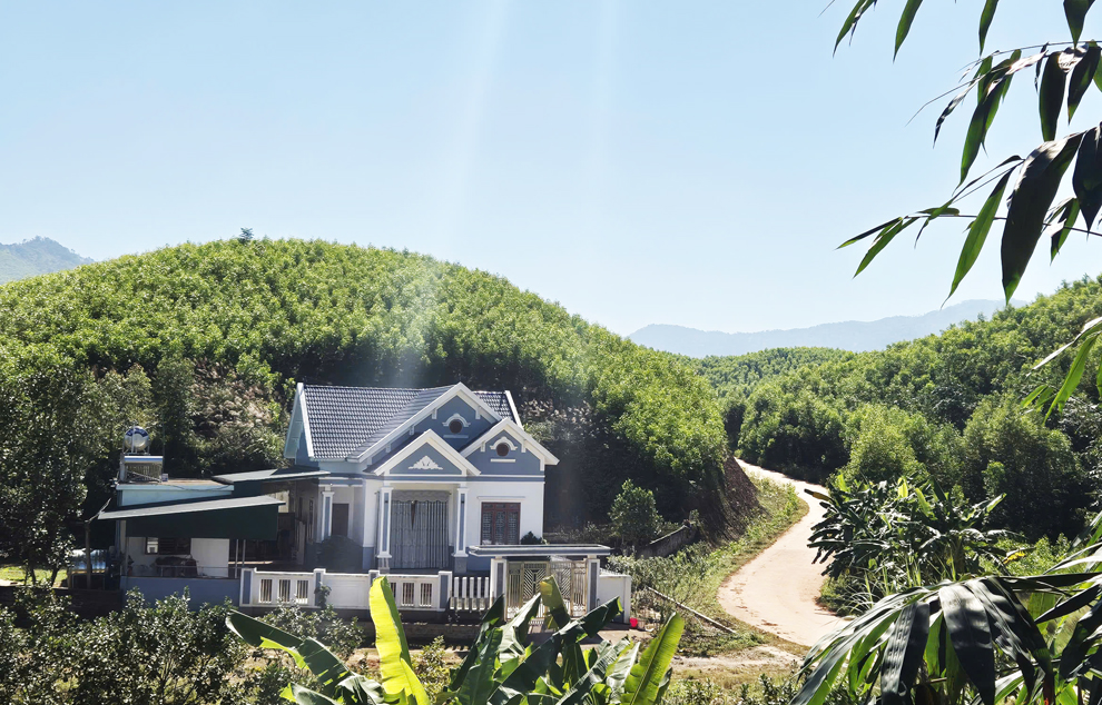 Nhiều hộ vươn lên làm giàu, xây nhà cửa khang trang nhờ trồng rừng kinh tế.