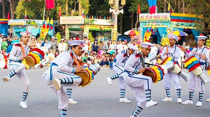 Nghệ thuật múa trống Chhay dăm đặc sắc được lưu truyền qua nhiều thế hệ. Ảnh: Tổng cục Du lịch