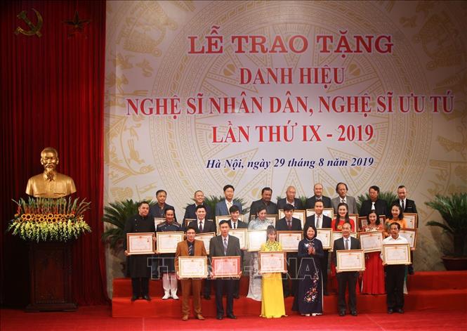 Lễ trao tặng danh hiệu vinh dự Nhà nước, Nghệ sỹ Nhân dân, Nghệ sỹ Ưu tú lần thứ IX năm 2019. Ảnh minh họa: Thanh Tùng/TTXVN