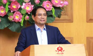 Thủ tướng Chính phủ Phạm Minh Chính phát biểu tại buổi làm việc.