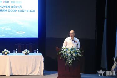 Ông Vũ Bá Phú, Cục trưởng Cục Xúc tiến thương mại (Bộ Công Thương) phát biểu tại tọa đàm.