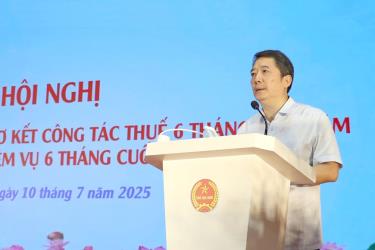 Thứ trưởng Bộ Tài chính Cao Anh Tuấn phát biểu tại hội nghị. Ảnh: HUY HÙNG