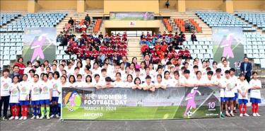 Trên 100 nữ cầu thủ tham dự Ngày hội bóng đá nữ AFC tại Việt Nam năm 2024 tại Hà Nam.