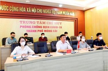 Quang cảnh buổi hội đàm phía thành phố Móng Cái, tỉnh Quảng Ninh. (Ảnh: TTXVN)