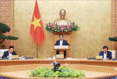 Thủ tướng Phạm Minh Chính chủ trì Hội nghị trực tuyến Chính phủ với địa phương. Ảnh: Dương Giang/TTXVN
