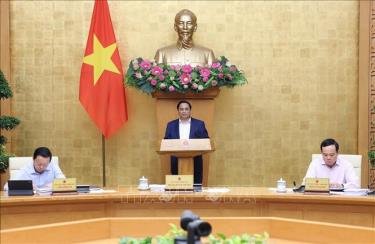 Thủ tướng Phạm Minh Chính chủ trì phiên họp Chính phủ thường kỳ tháng 3 năm 2024 và Hội nghị Chính phủ với địa phương. Ảnh: Dương Giang/TTXVN