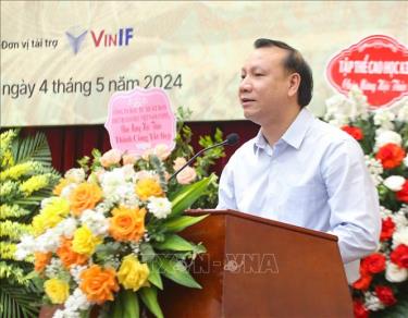 PGS.TS Nguyễn Đức Sơn, Phó Hiệu trưởng Trường Đại học Sư phạm Hà Nội phát biểu khai mạc hội thảo. Ảnh: Thu Phương/TTXVN phát