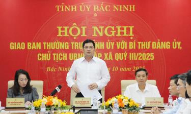 Đồng chí Nguyễn Hồng Thái phát biểu tại hội nghị.