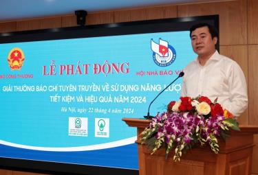 Thứ trưởng Bộ Công Thương Nguyễn Sinh Nhật Tân phát biểu tại lễ phát động. Ảnh: Trần Việt - TTXVN